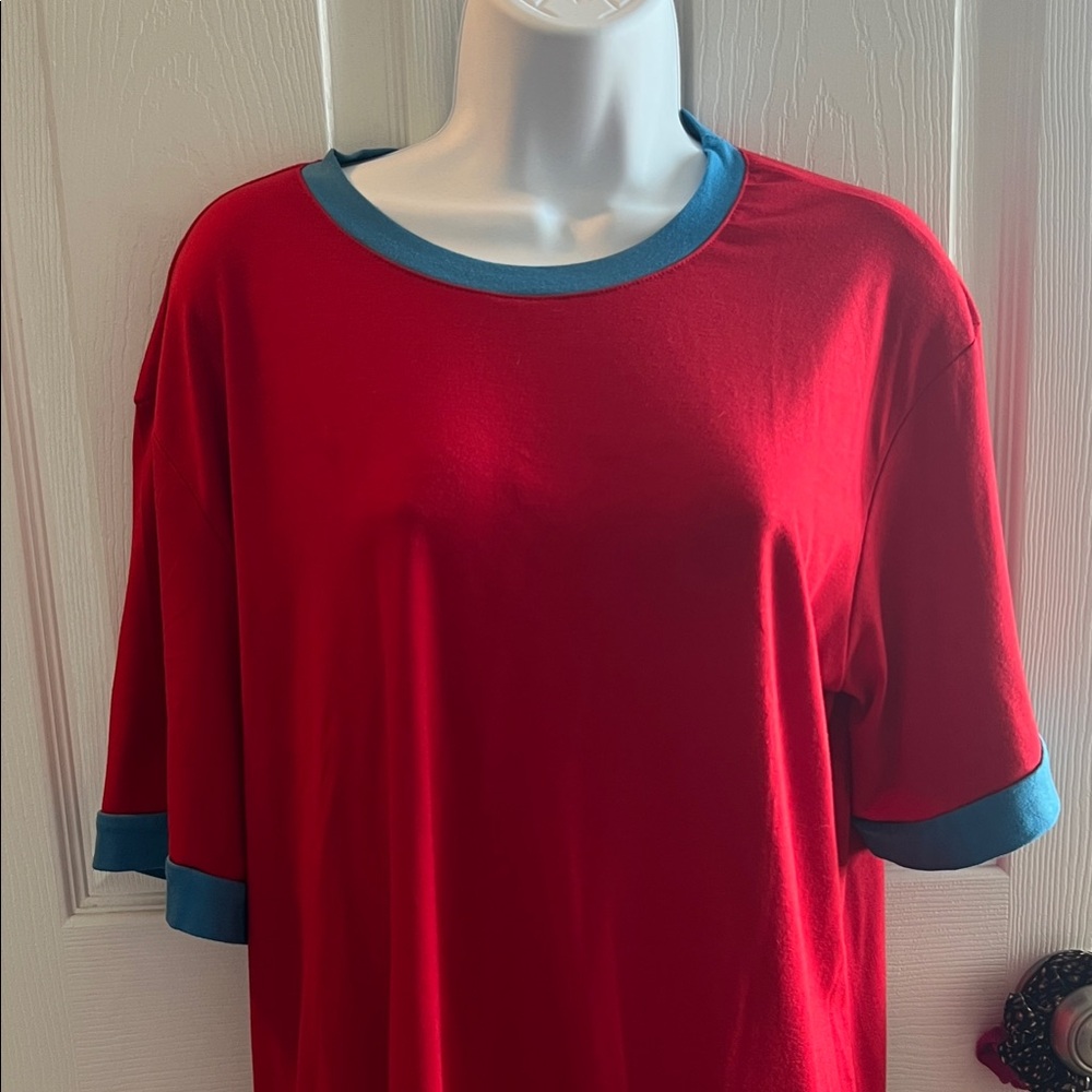 Red and Blue Women's Top